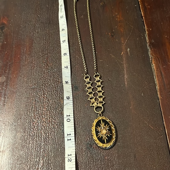 Mark Edge Victorian Gold/Jet Intaglio/Plated Gold Bronze Chain. NWOT - Picture 5 of 5